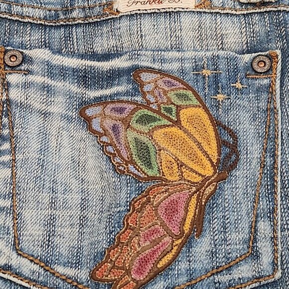Vintage Frankie B Jeans with Butterfly Embroidered Pockets in Size 0 - Picture 7 of 8